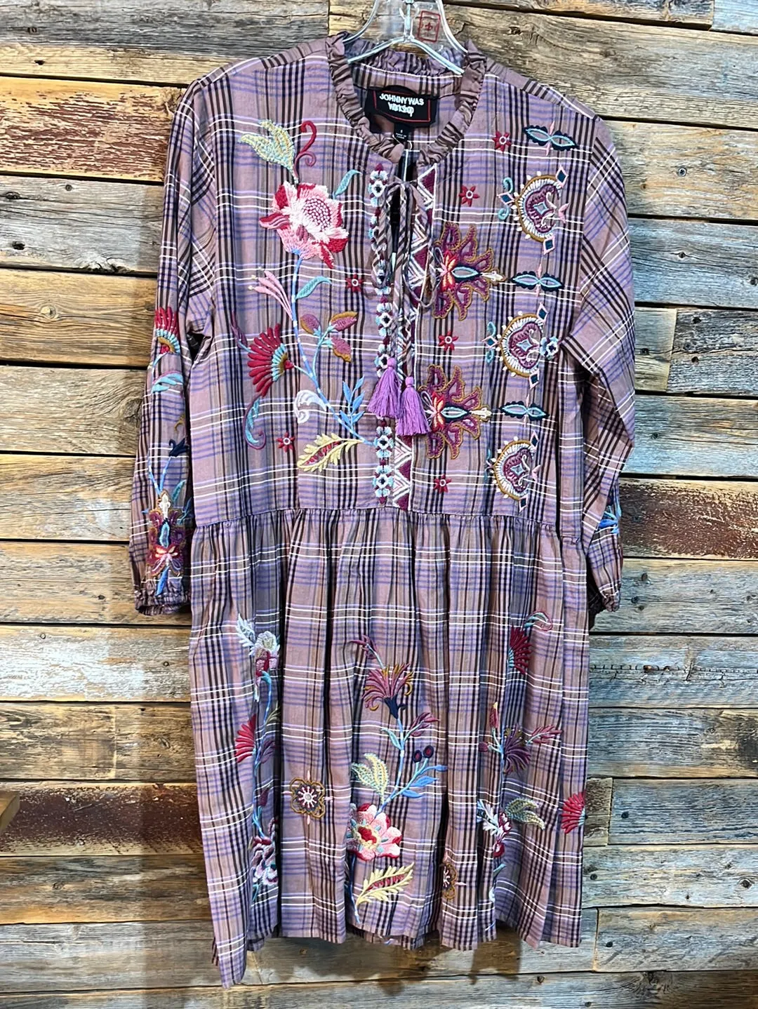 Johnny Was Garnet Field Plaid Dress