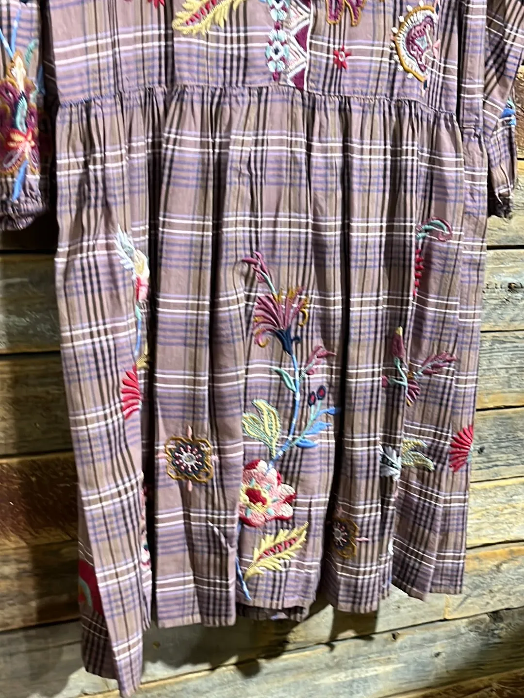 Johnny Was Garnet Field Plaid Dress