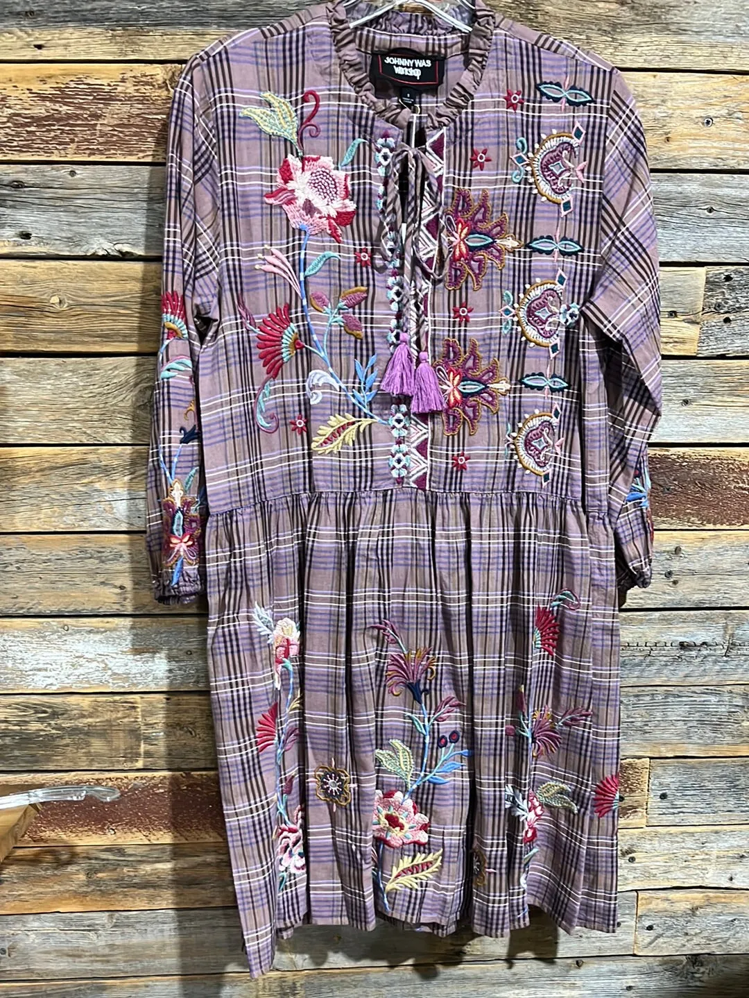 Johnny Was Garnet Field Plaid Dress