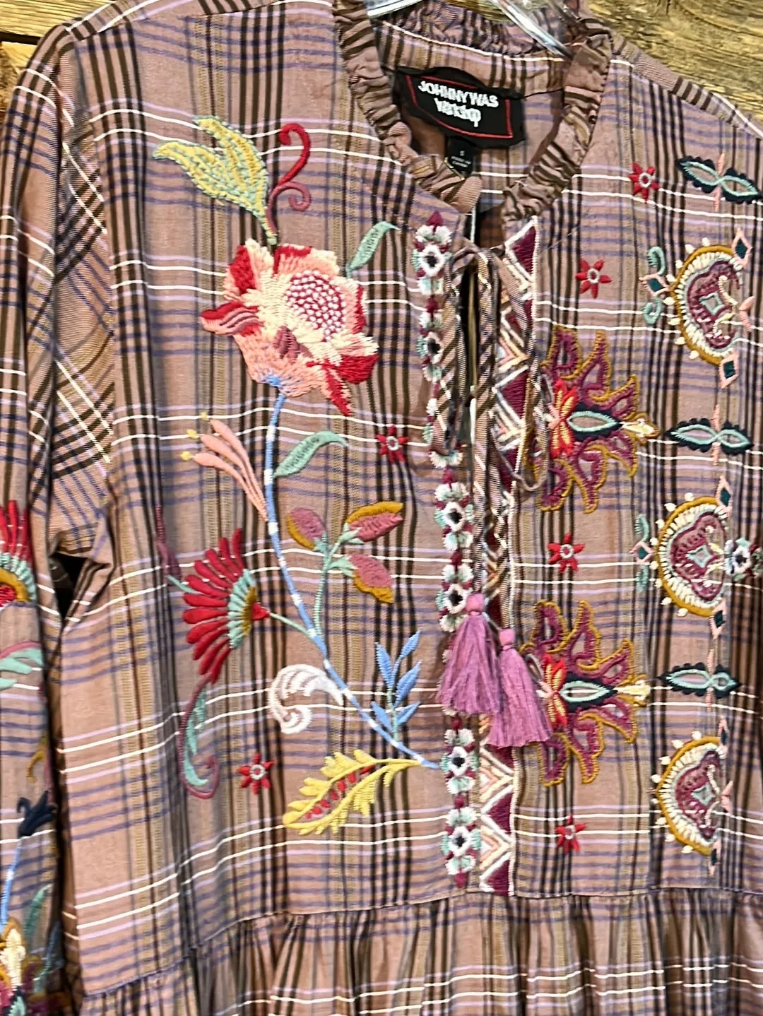 Johnny Was Garnet Field Plaid Dress