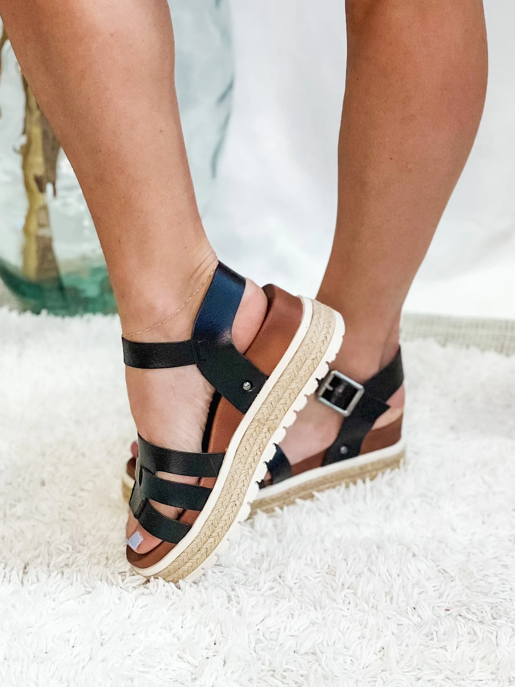 Karlotta Platform Sandals, Black