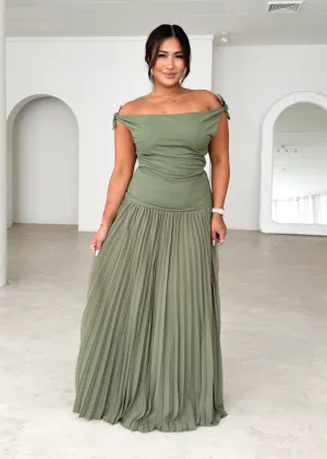 Keyla One Shoulder Maxi Dress - Khaki