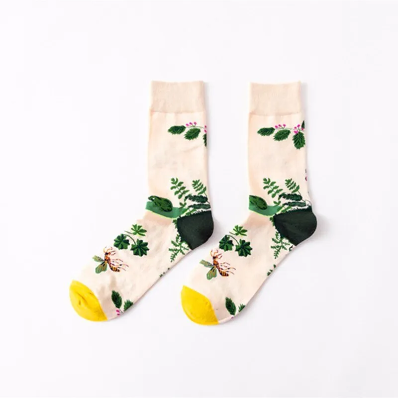 Kids Creative Sketch Print Breathable Funny Cotton Socks, 1 Pair  - Multiple Colours
