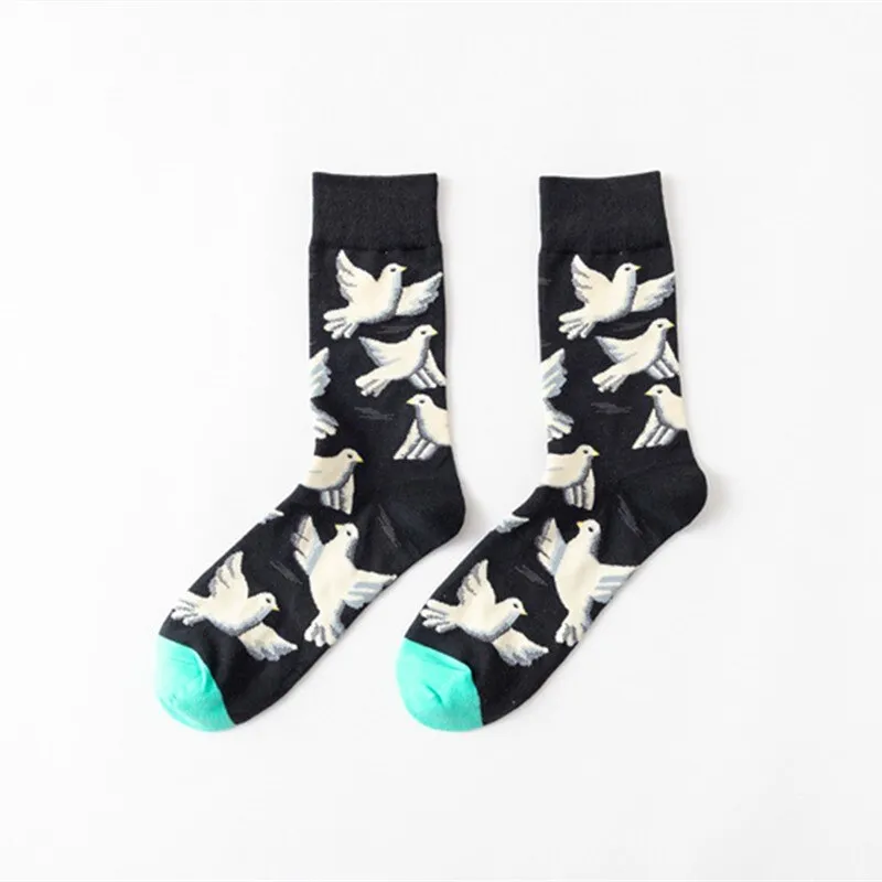 Kids Creative Sketch Print Breathable Funny Cotton Socks, 1 Pair  - Multiple Colours