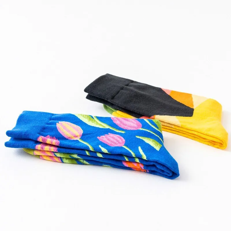 Kids Creative Sketch Print Breathable Funny Cotton Socks, 1 Pair  - Multiple Colours