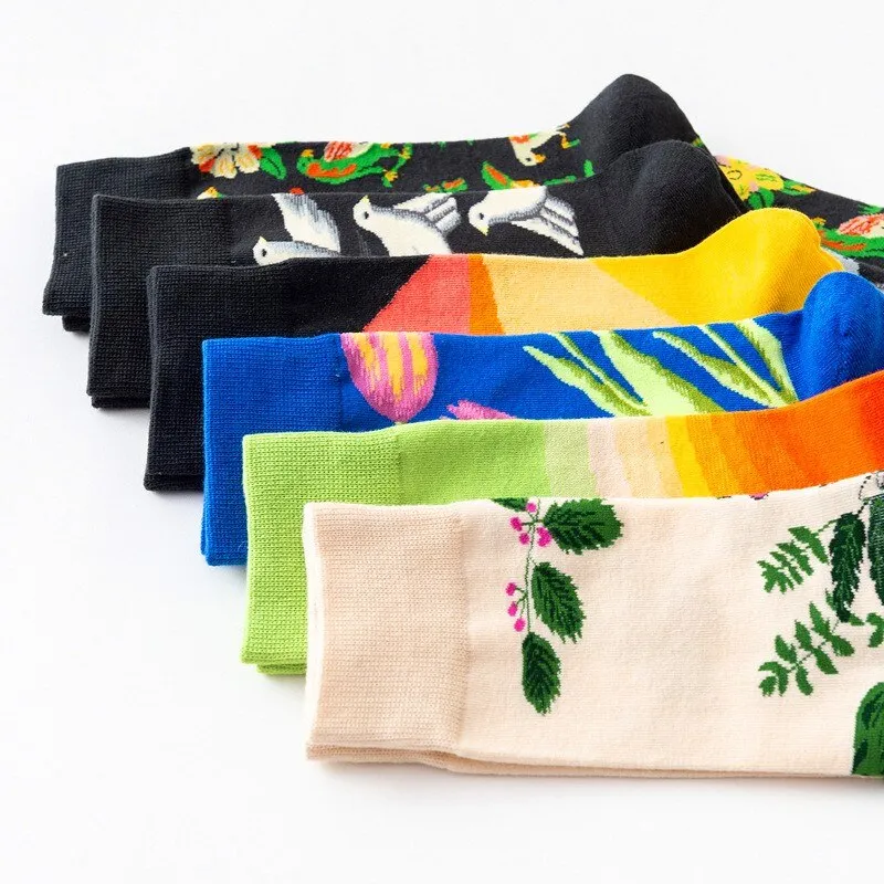 Kids Creative Sketch Print Breathable Funny Cotton Socks, 1 Pair  - Multiple Colours