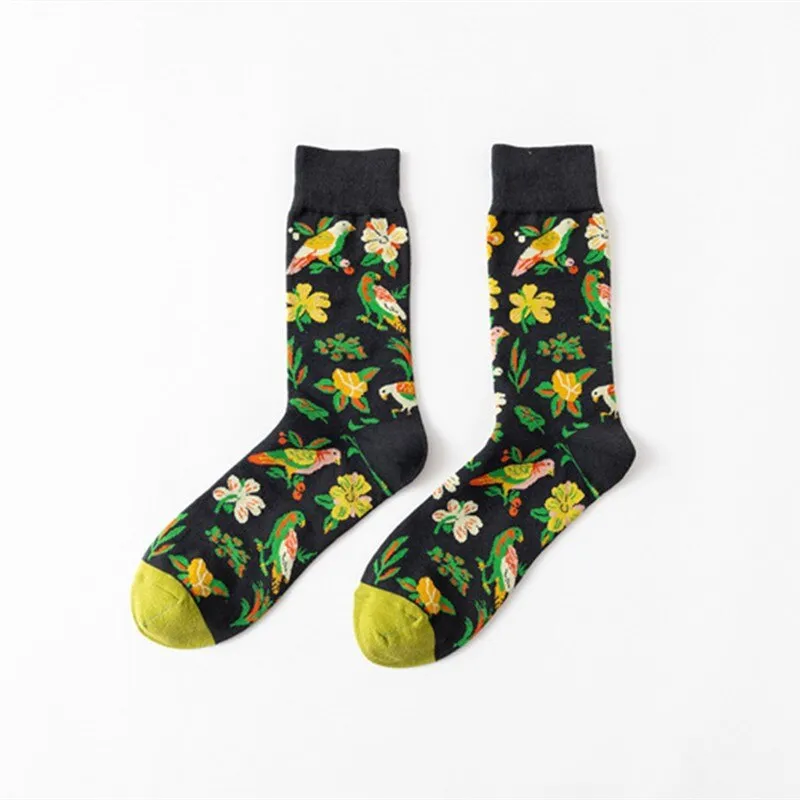 Kids Creative Sketch Print Breathable Funny Cotton Socks, 1 Pair  - Multiple Colours