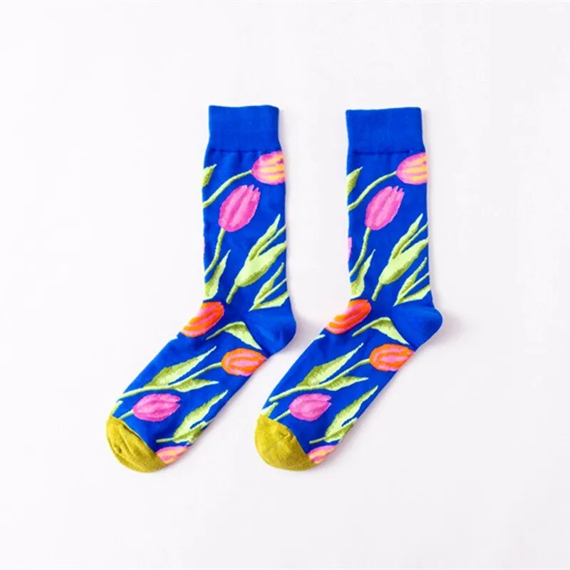 Kids Creative Sketch Print Breathable Funny Cotton Socks, 1 Pair  - Multiple Colours