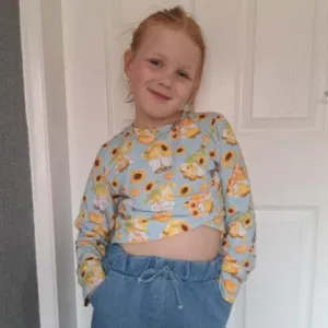 Kids Cross Hem Cropped Jumper