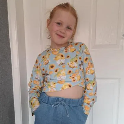 Kids Cross Hem Cropped Jumper