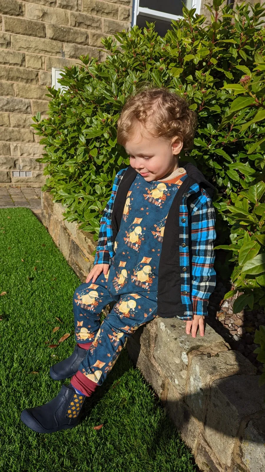 Kids Reversible Dungarees