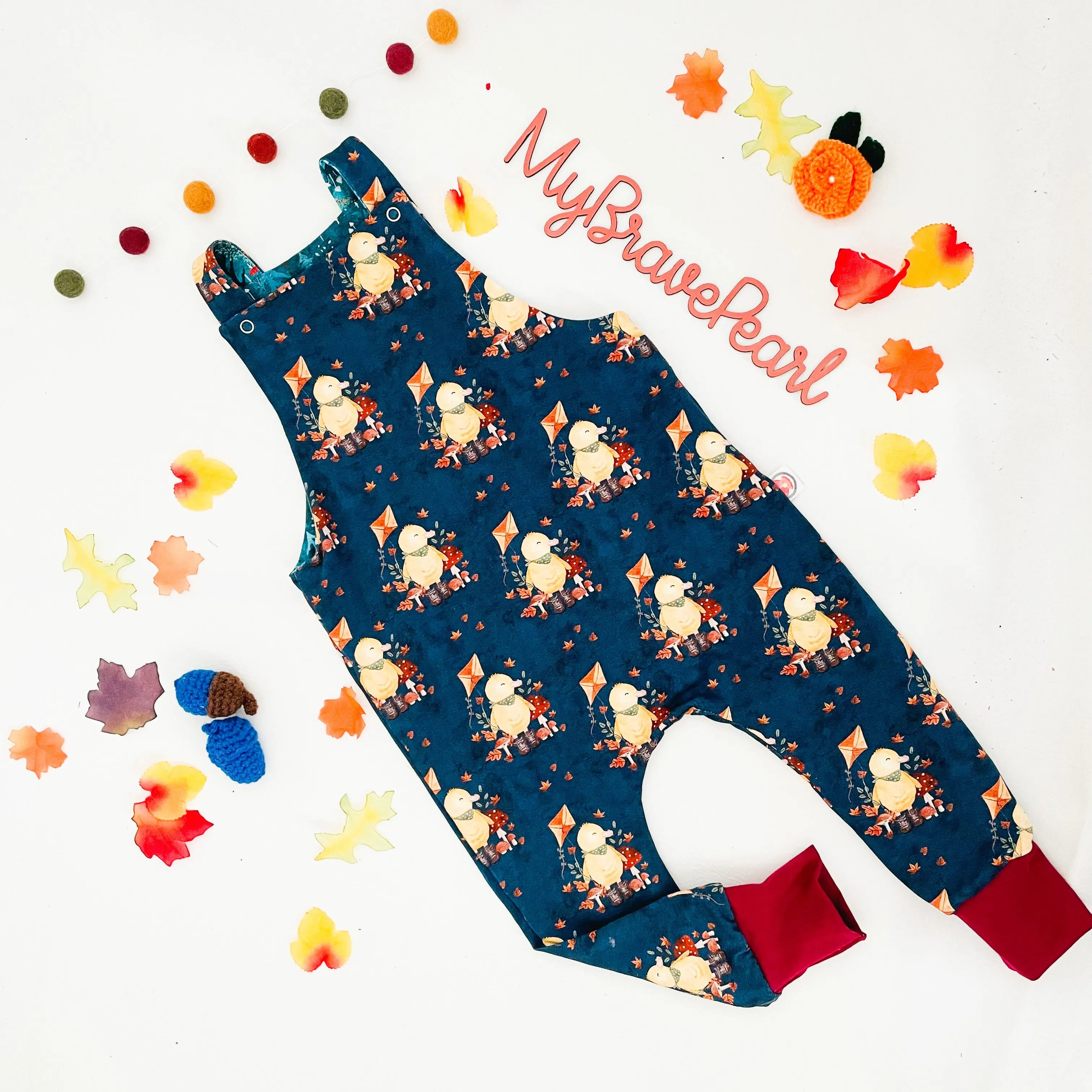 Kids Reversible Dungarees
