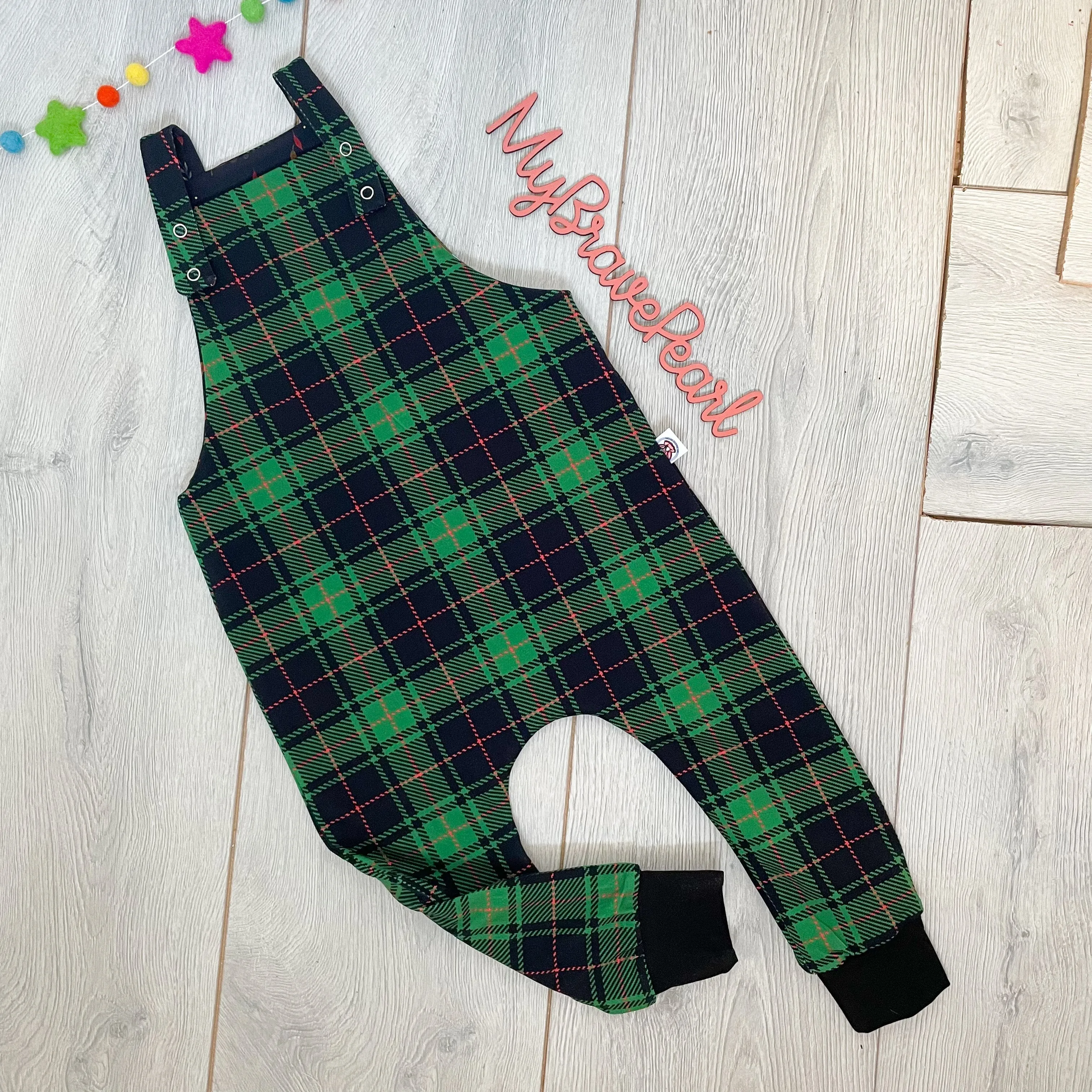 Kids Reversible Dungarees