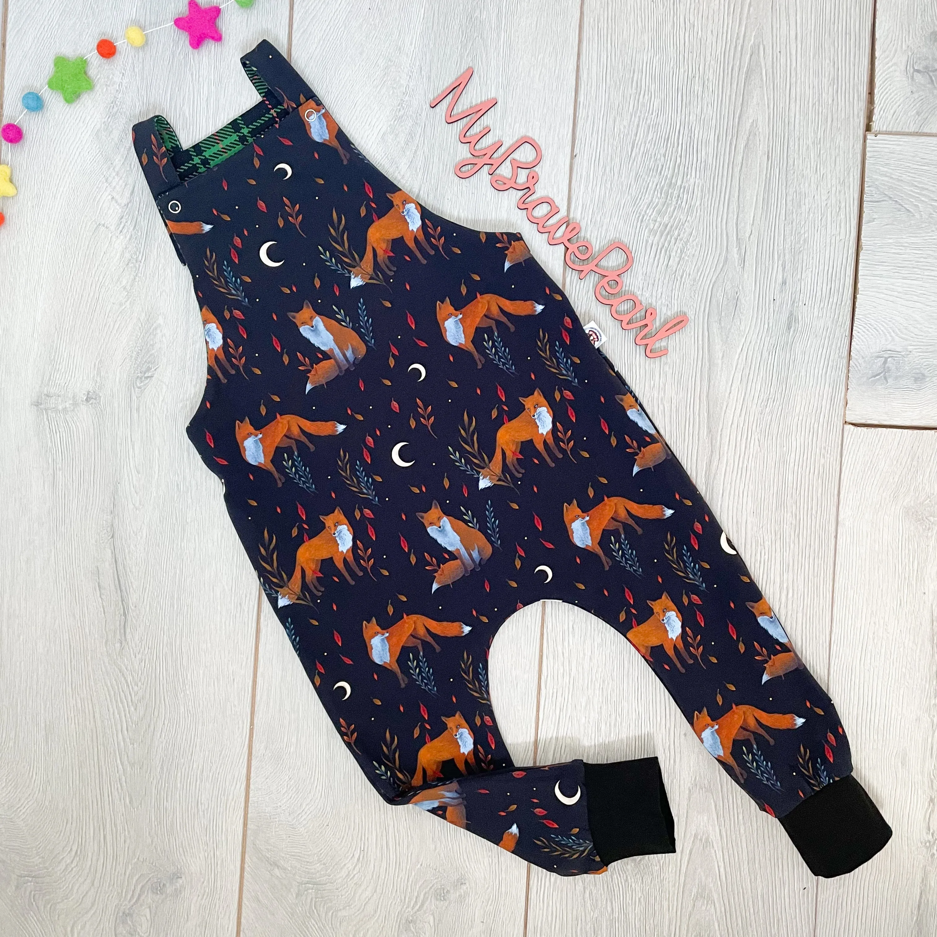 Kids Reversible Dungarees