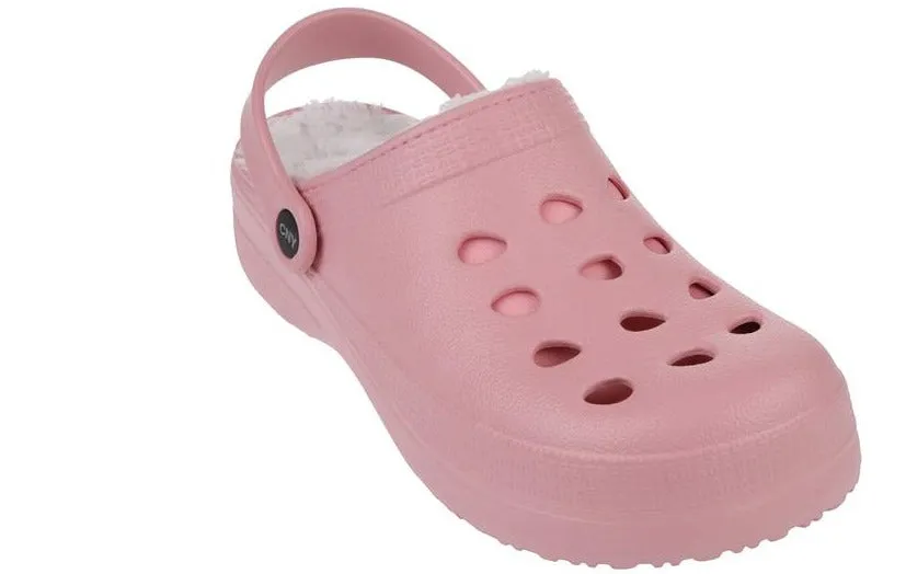 Ladies Injected EVA Clogs with Faux Berber Lining