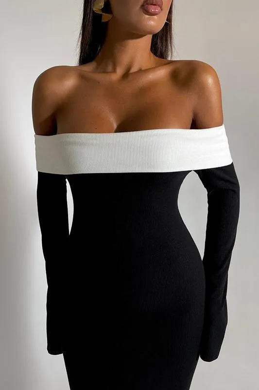 Lara Off-shoulder Maxi Knit Dress