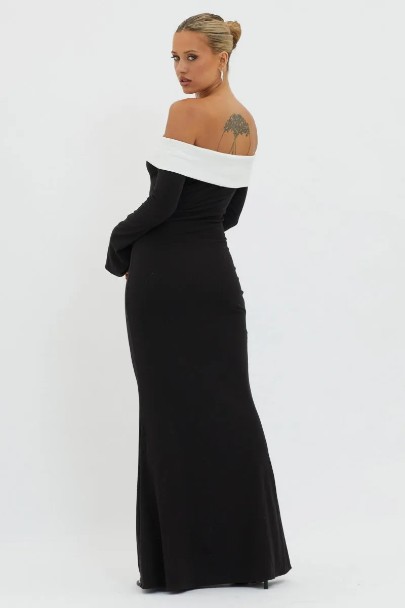 Lara Off-shoulder Maxi Knit Dress