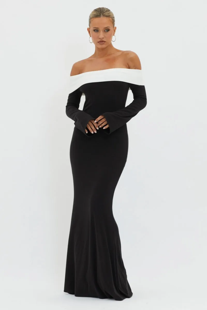 Lara Off-shoulder Maxi Knit Dress