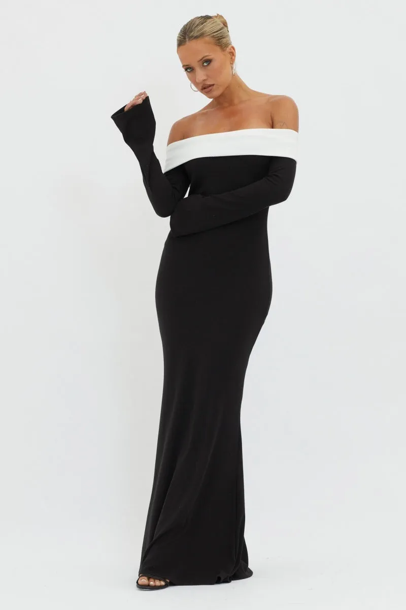 Lara Off-shoulder Maxi Knit Dress