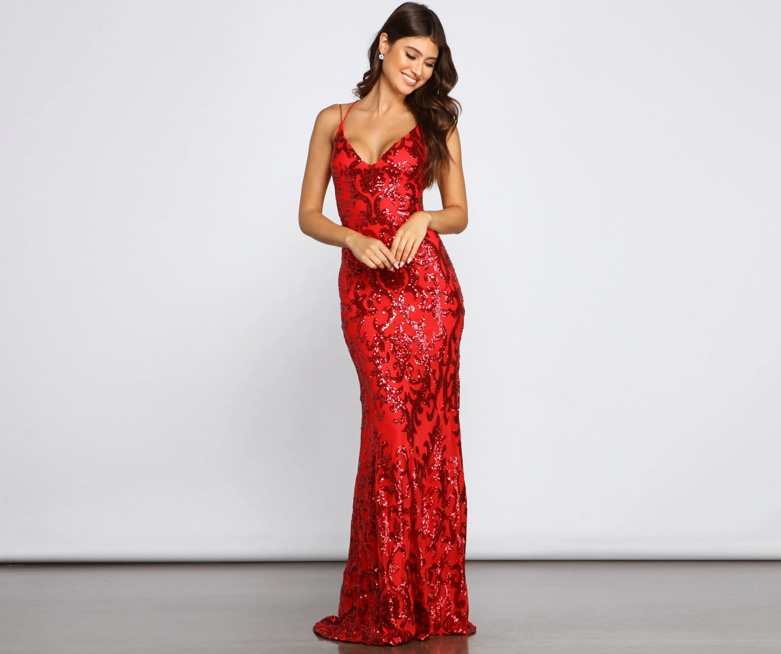 Lila Formal Open Charming Back Sequin Mermaid Dress
