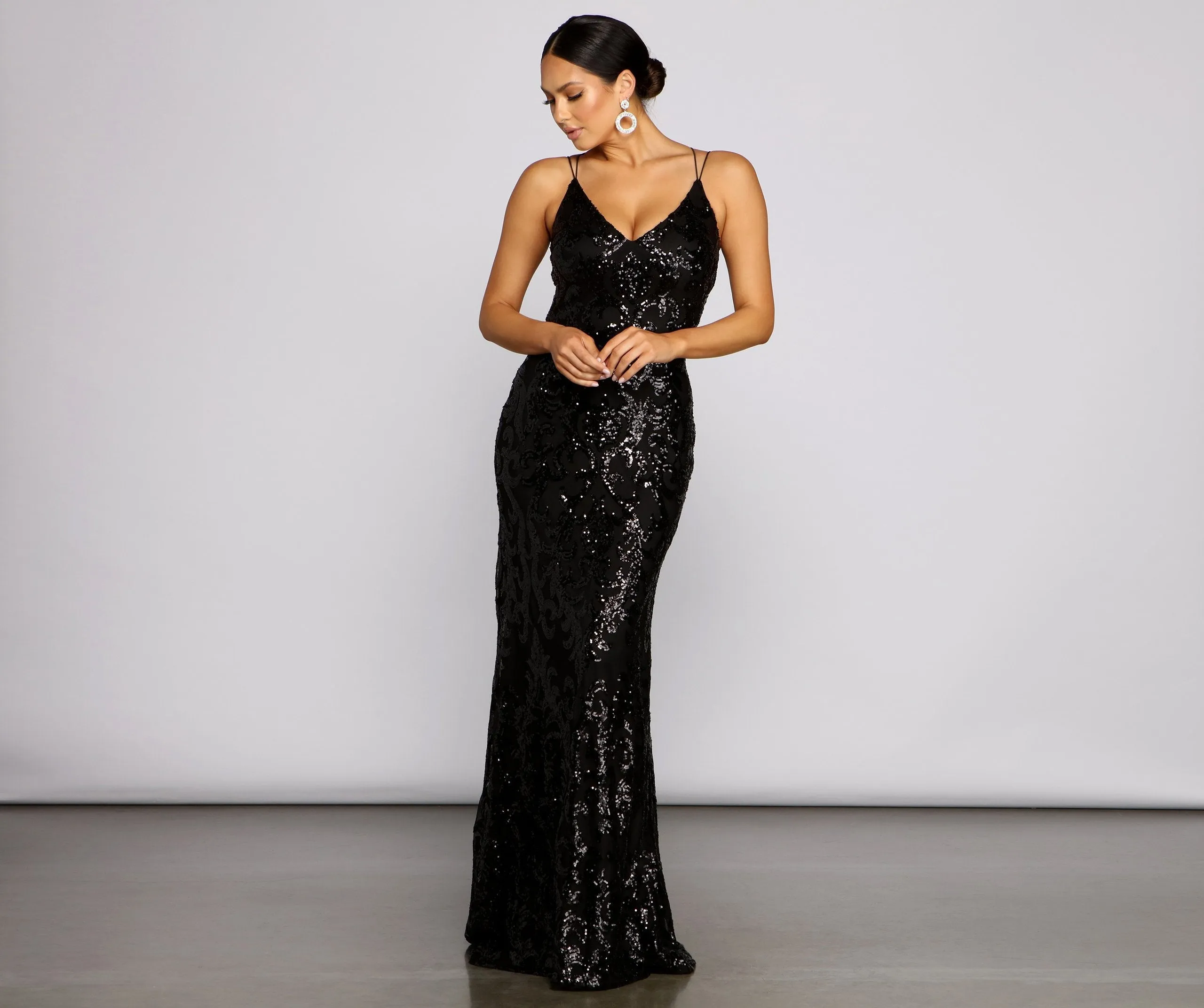 Lila Formal Open Charming Back Sequin Mermaid Dress