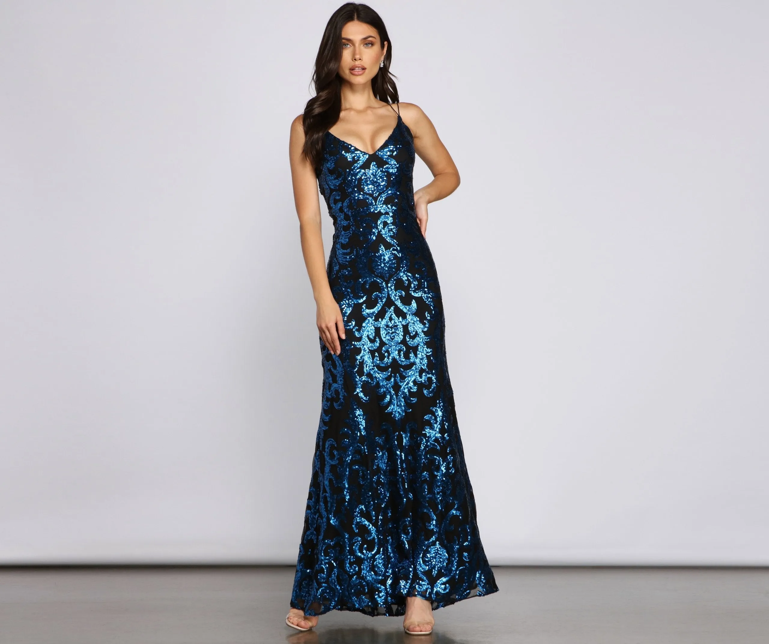 Lila Formal Open Charming Back Sequin Mermaid Dress