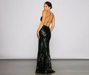 Lila Formal Open Charming Back Sequin Mermaid Dress