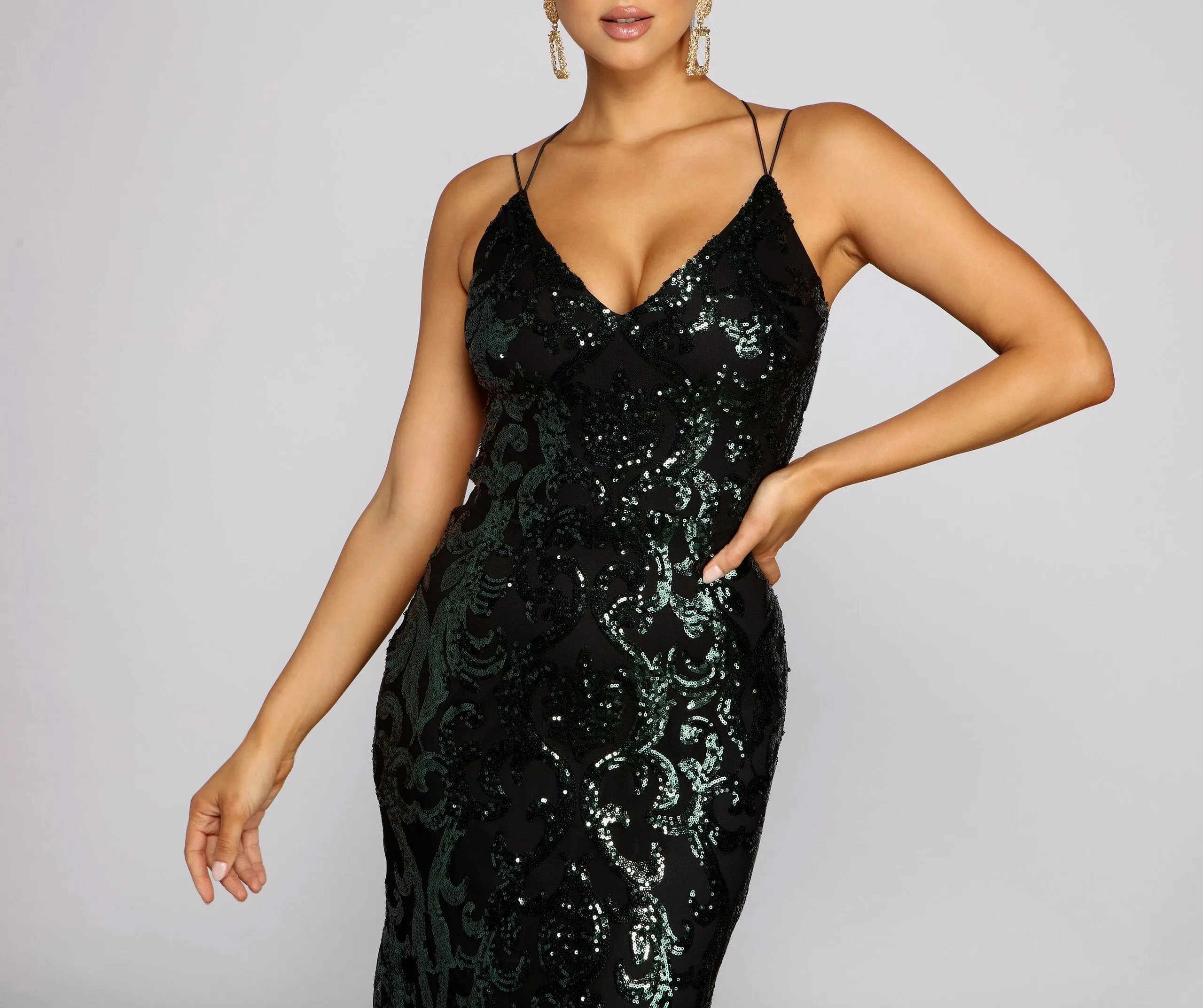Lila Formal Open Charming Back Sequin Mermaid Dress