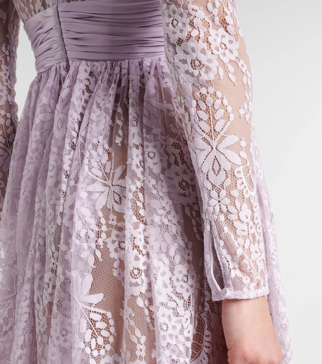 Lilac Lace Satin Mini Dress