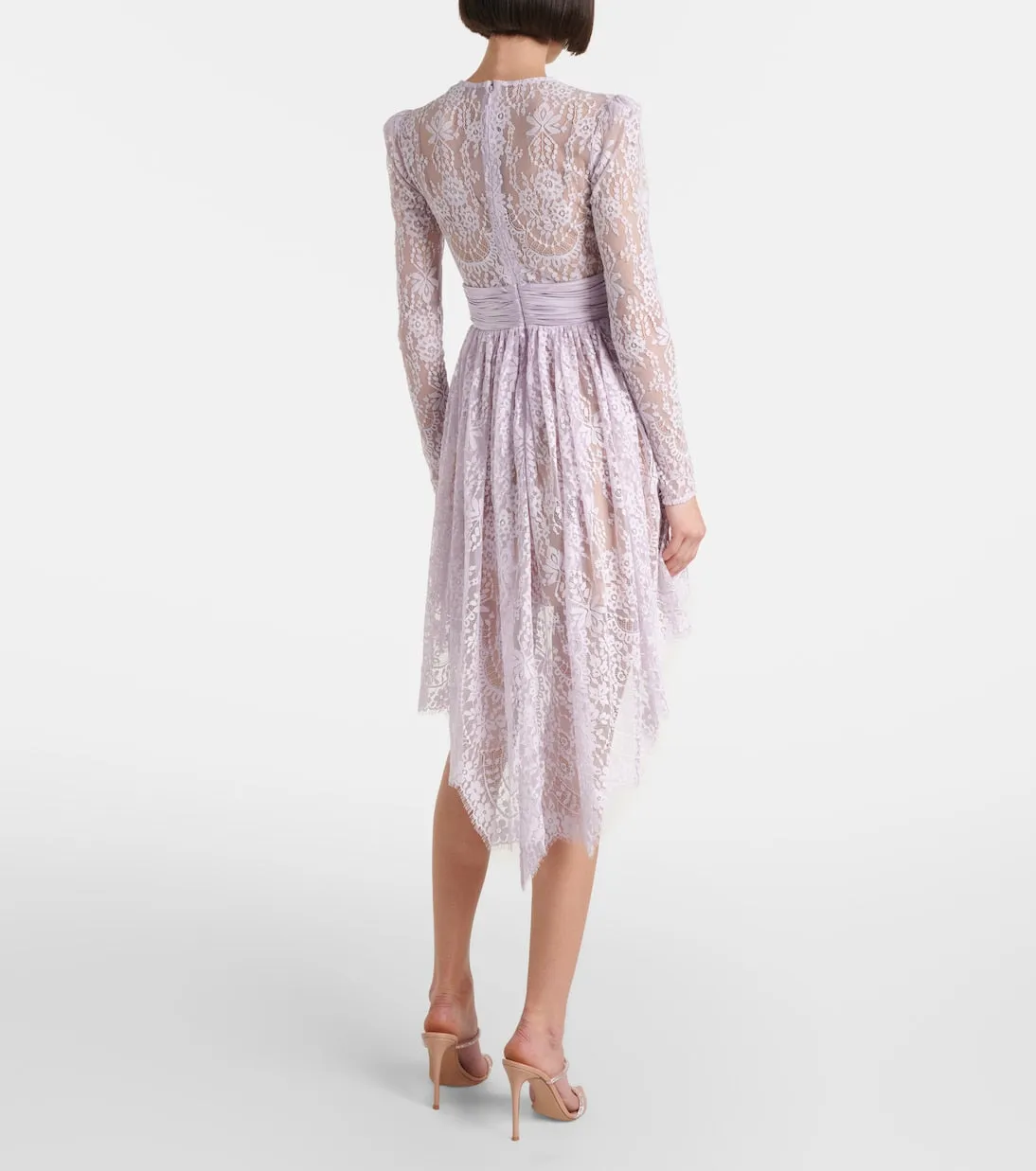 Lilac Lace Satin Mini Dress
