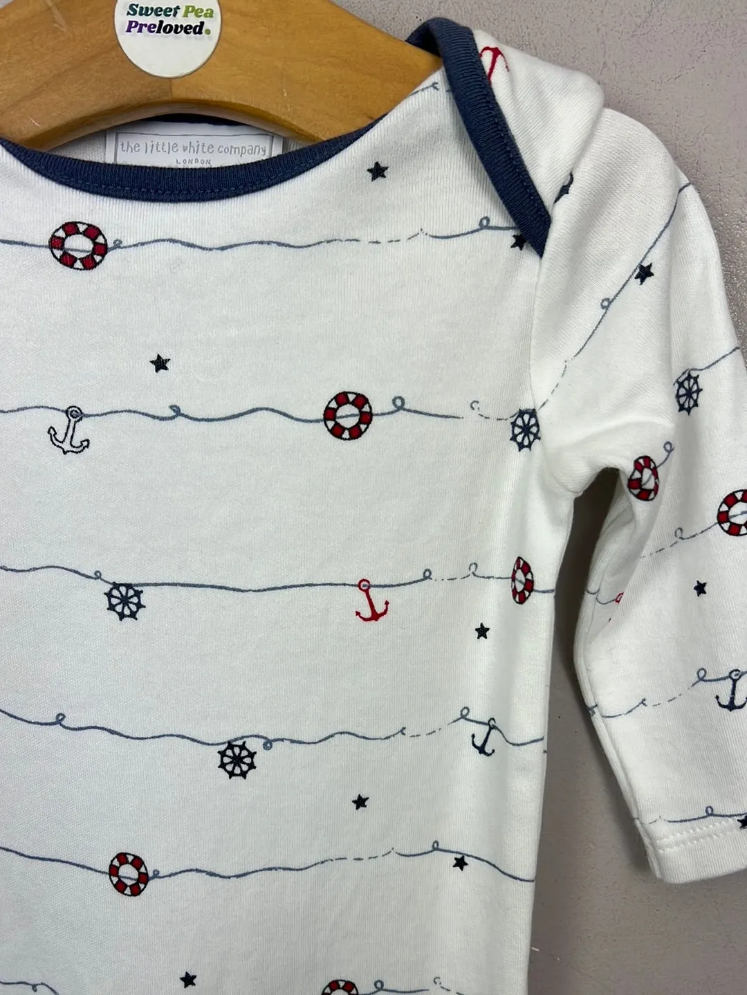 Little White Company Nautical footless sleepsuit - Newborn