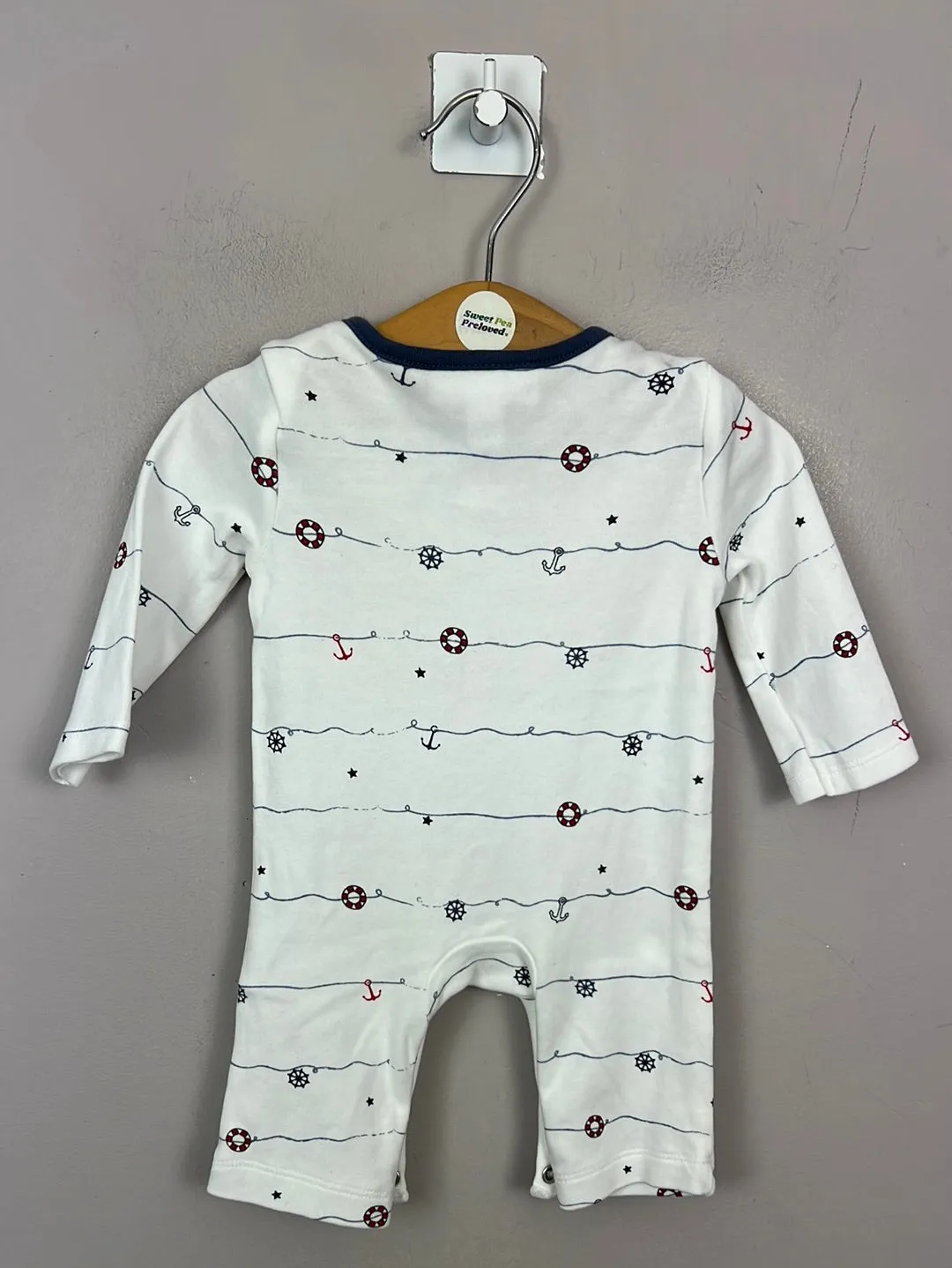 Little White Company Nautical footless sleepsuit - Newborn