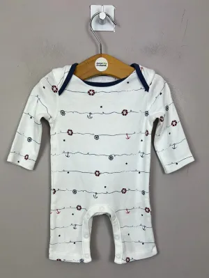 Little White Company Nautical footless sleepsuit - Newborn