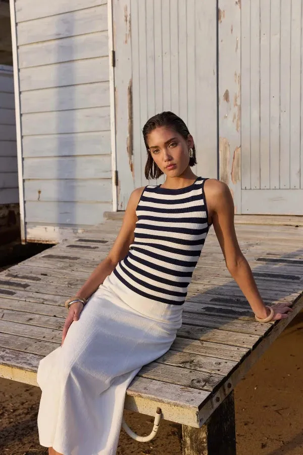 Loren Stripe Knit Tank Navy / White
