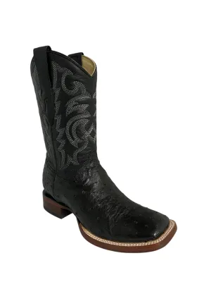Los Altos Wide Square Toe Ostrich Black - 8220305