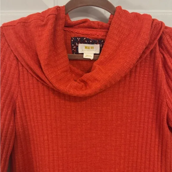 Maeve Anthropologie Coral Cowl Neck Sweater size Small Small