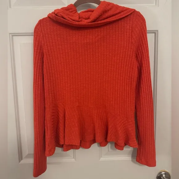Maeve Anthropologie Coral Cowl Neck Sweater size Small Small