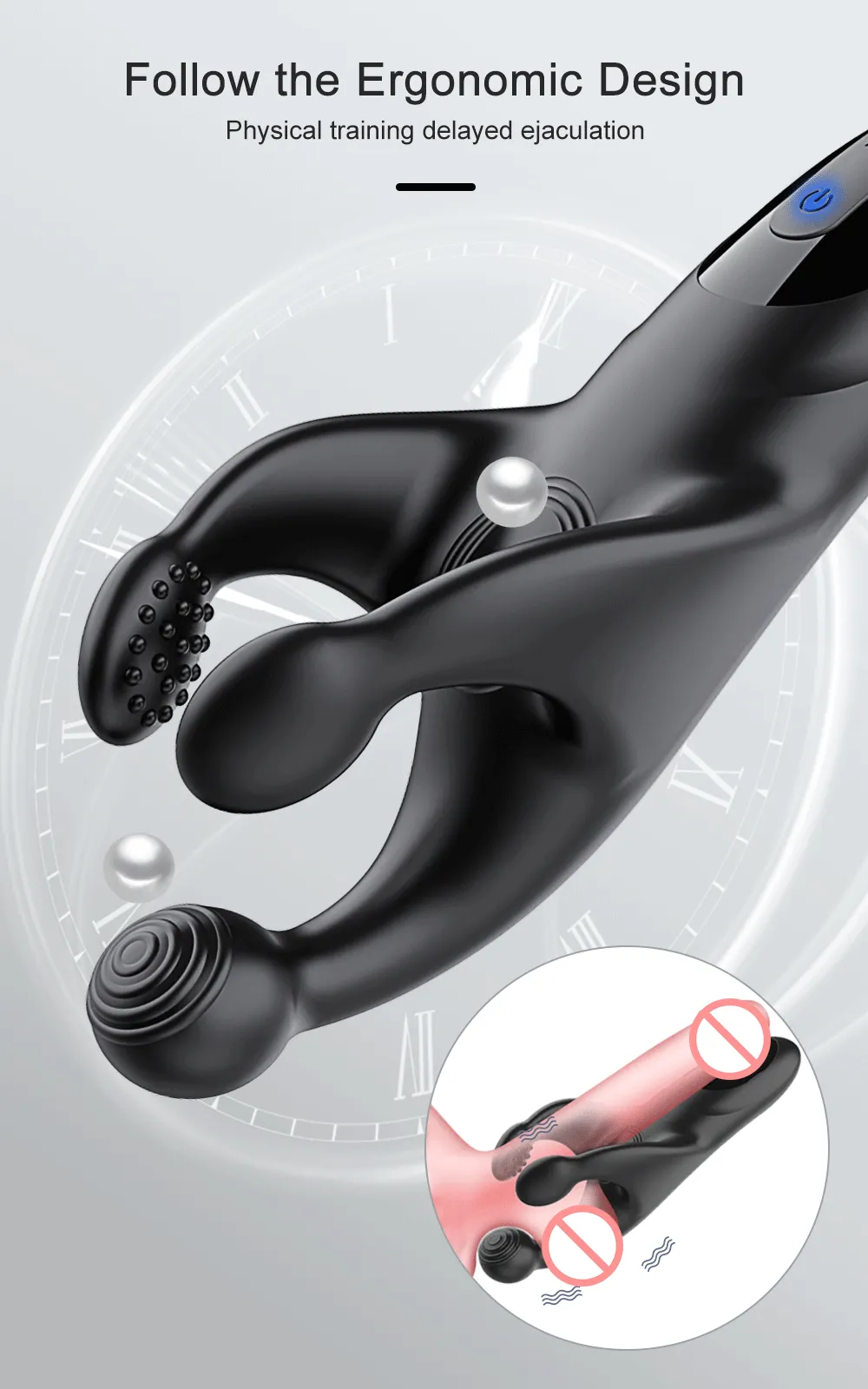 Male Delay Trainer Masturbator Men Vibrator Electric Massager  Exerciser Vibrations Stimulator