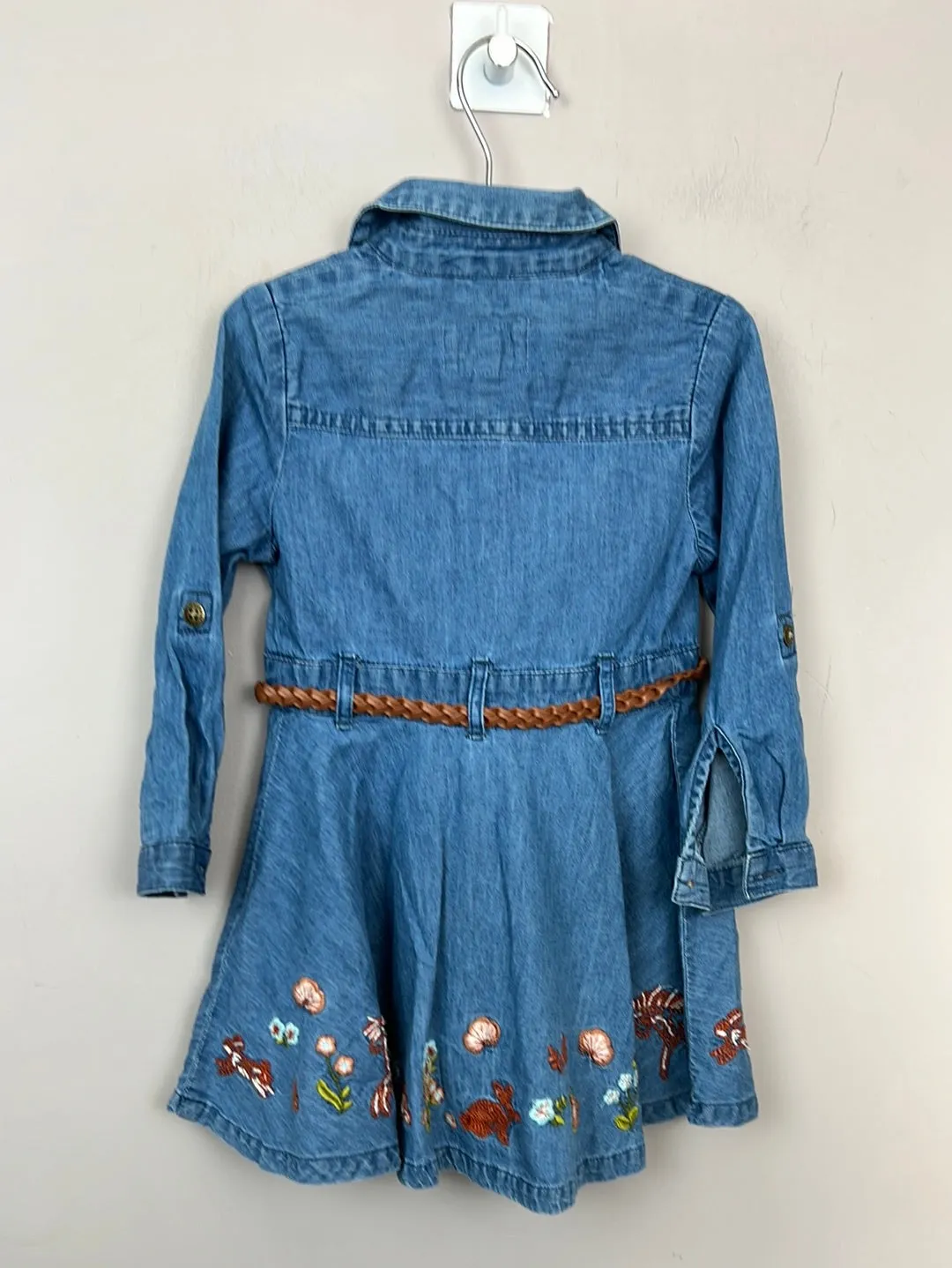 Mantaray embroidered denim dress with belt 12-18m