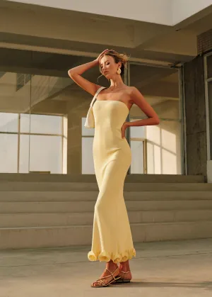 Maribel - Strapless Knit Midi Dress with Sculpted Hem