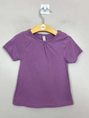 Maxomorra purple plain dye t-shirt 18-24m