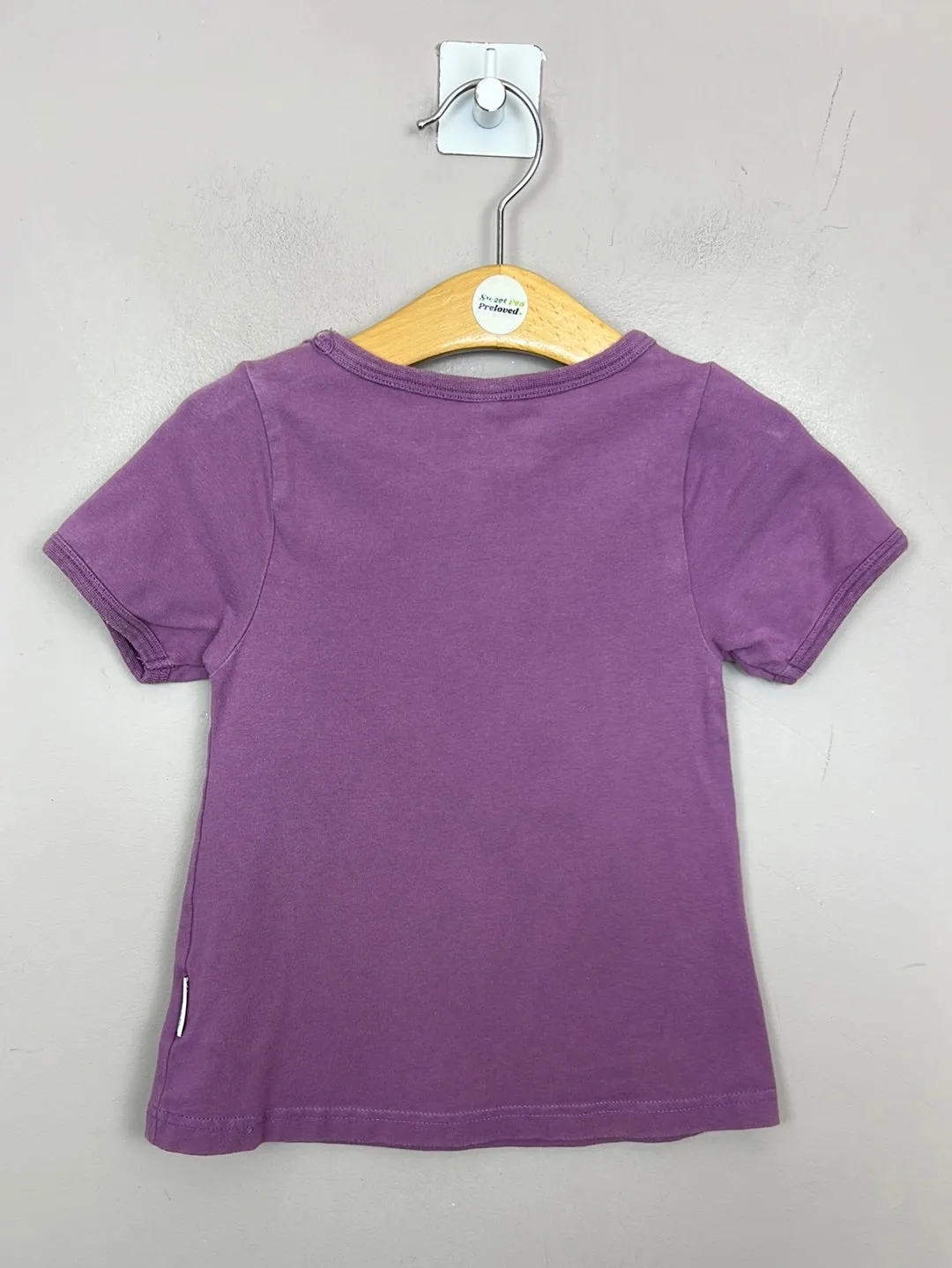 Maxomorra purple plain dye t-shirt 18-24m