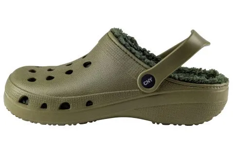 Mens Injected EVA Clogs with Faux Berber Lining
