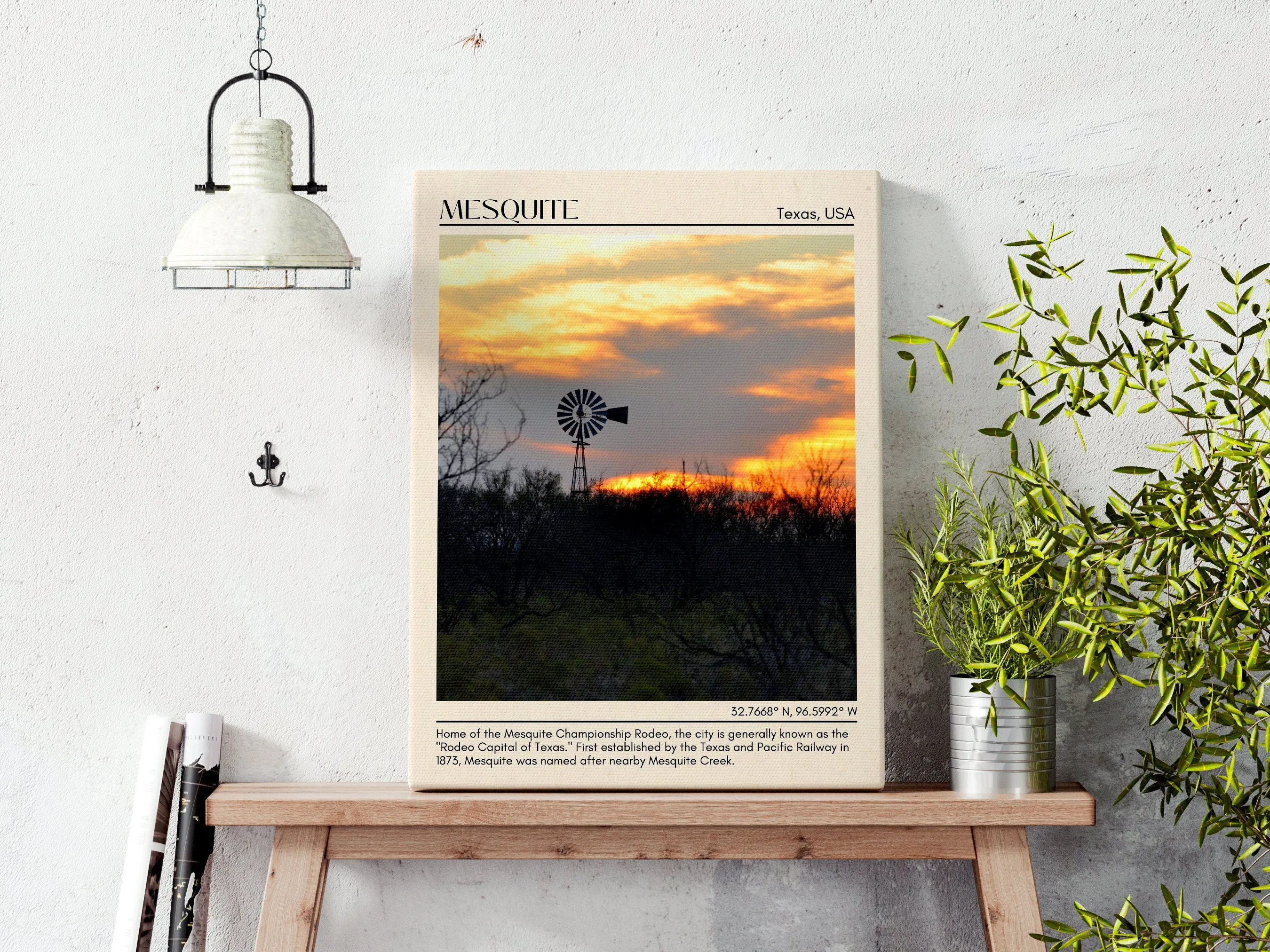 Mesquite Minimal Wall Art, Texas, USA