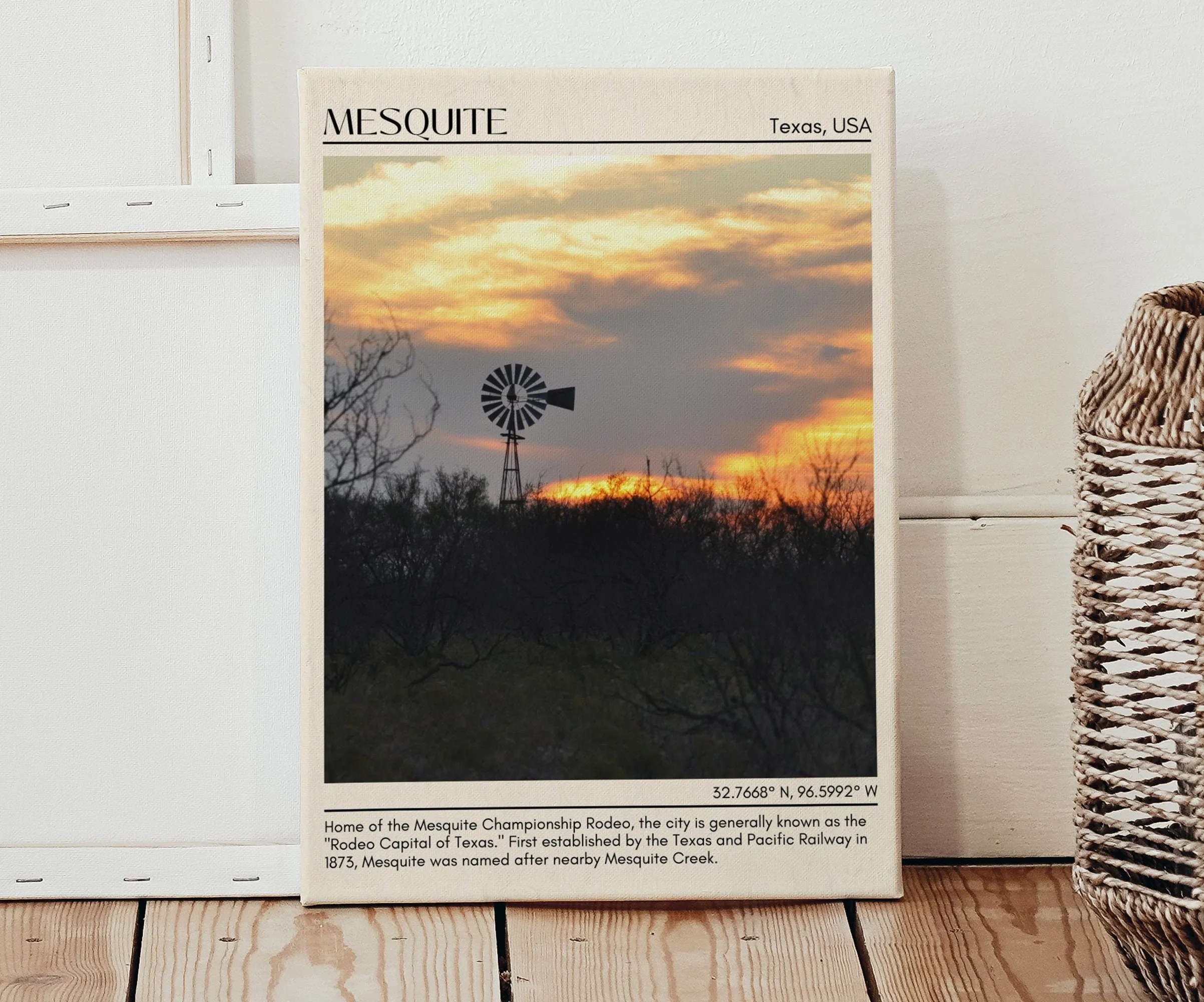 Mesquite Minimal Wall Art, Texas, USA