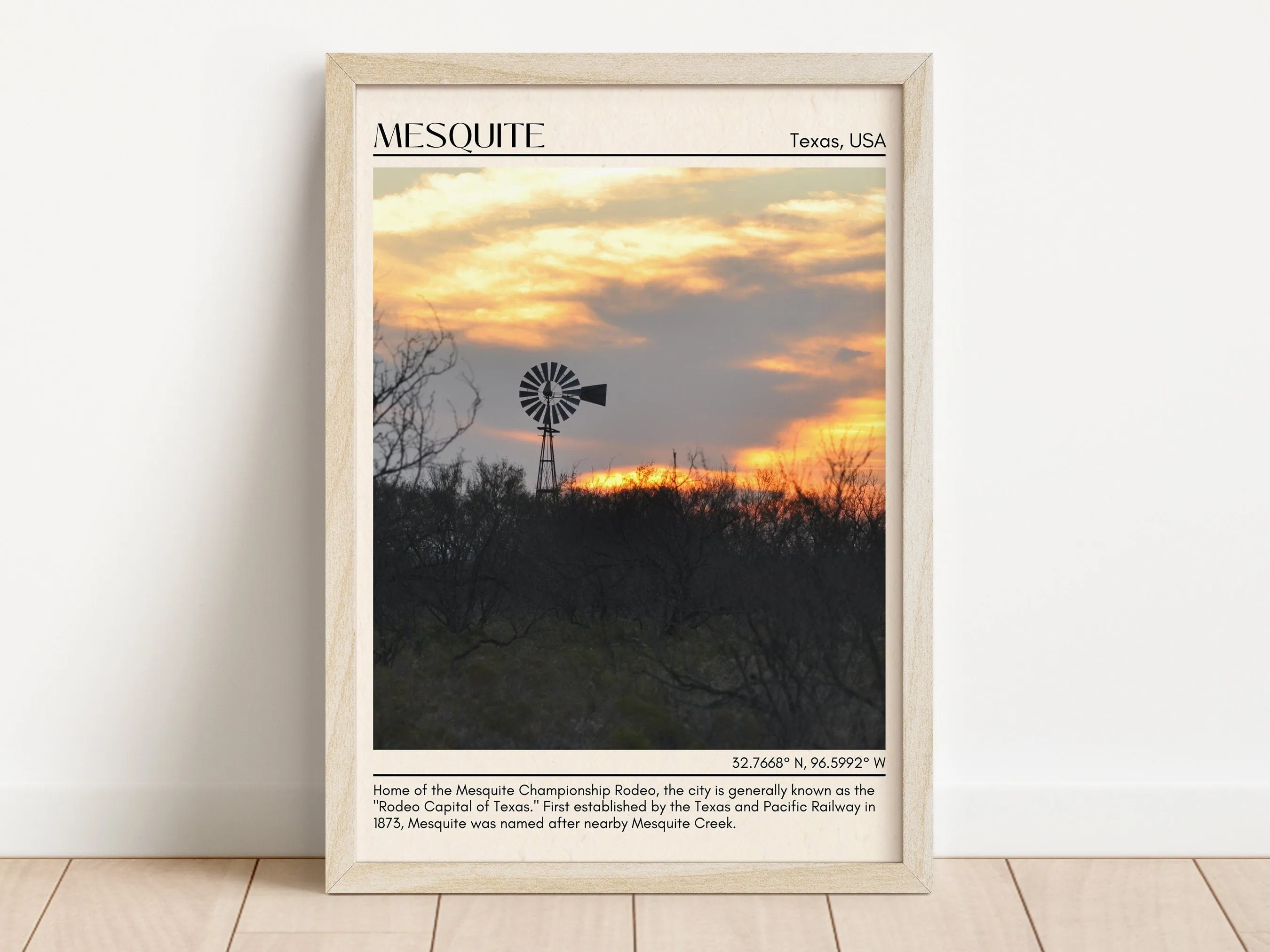 Mesquite Minimal Wall Art, Texas, USA