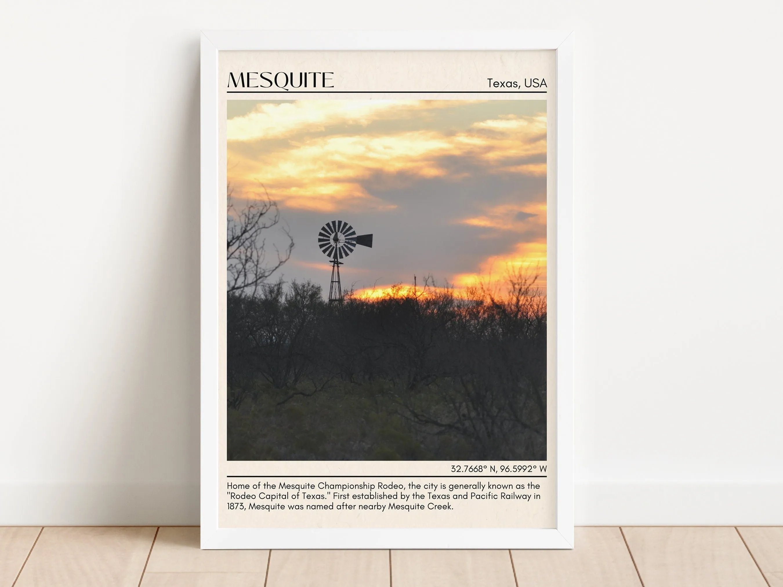 Mesquite Minimal Wall Art, Texas, USA