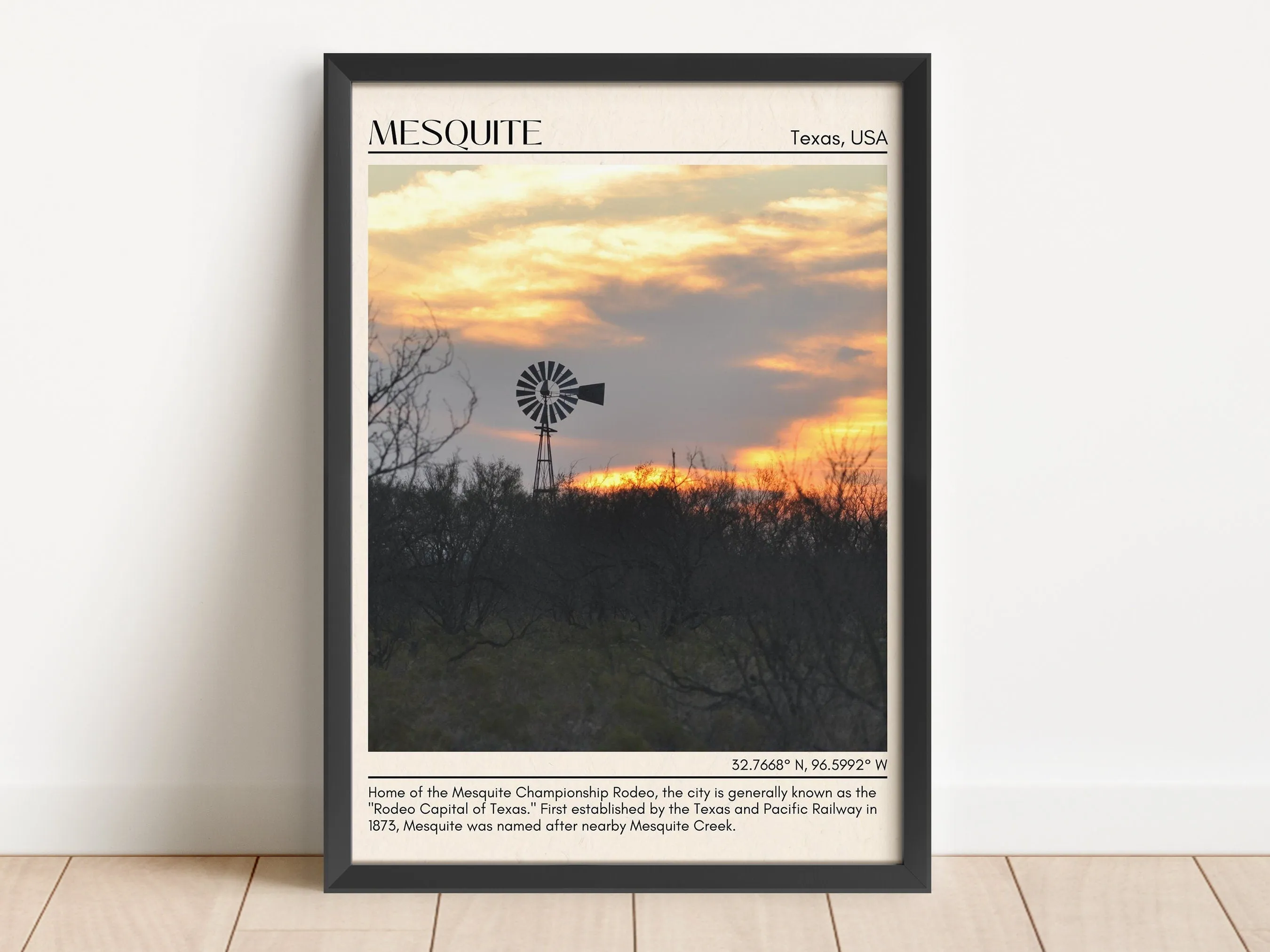 Mesquite Minimal Wall Art, Texas, USA