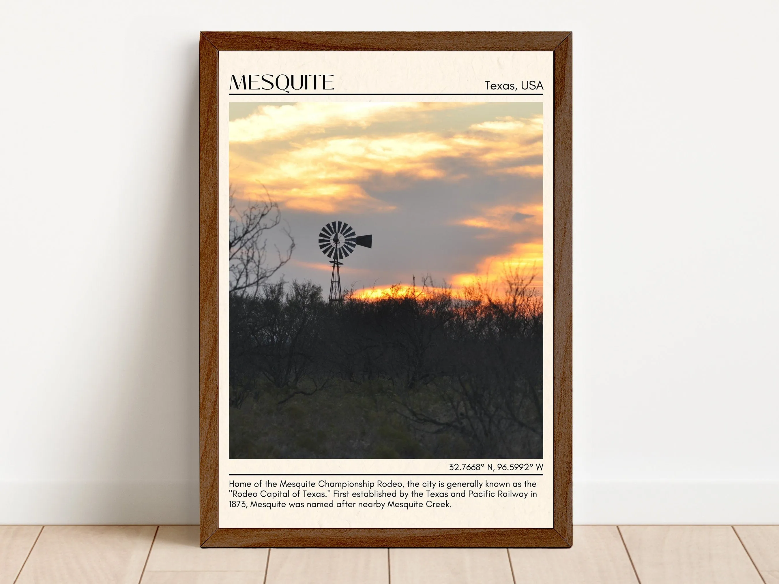Mesquite Minimal Wall Art, Texas, USA