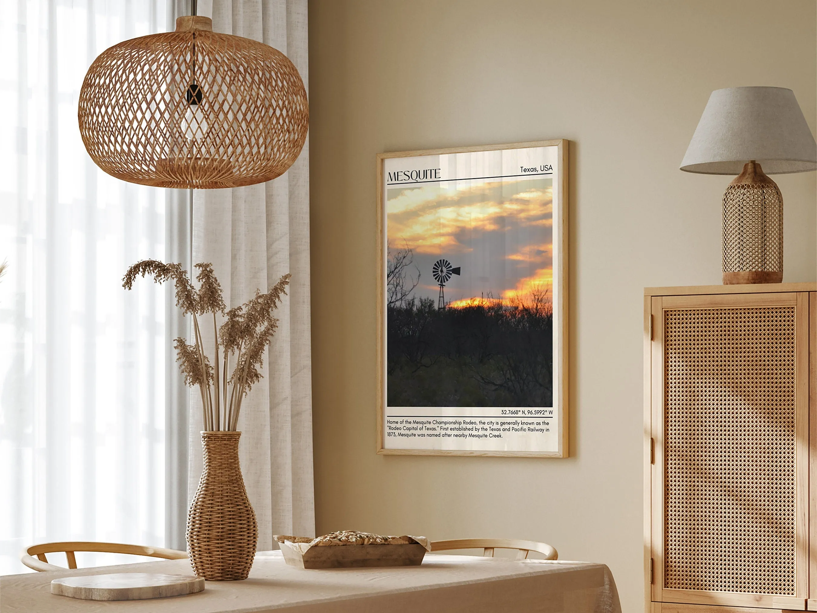 Mesquite Minimal Wall Art, Texas, USA